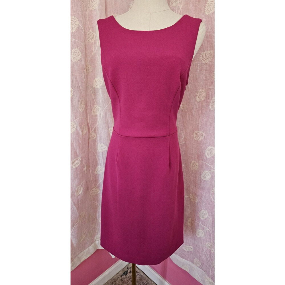 BETSEY JOHNSON Dark Pink Cross Back Open Sheath Pencil Dress‎ SIZE 8